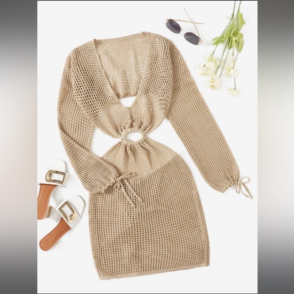 Tan cut out coverup